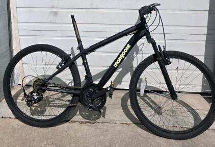 Mongoose Excursion Mountain Bike, 27.5" Wheels, Steel Frame, 21 Speed, Black, No Saddle