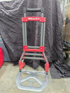 Milwaukee Folding Hand Truck 150 lb Capacity, Telescoping Handle, 15x11" Platform, 5" Wheels