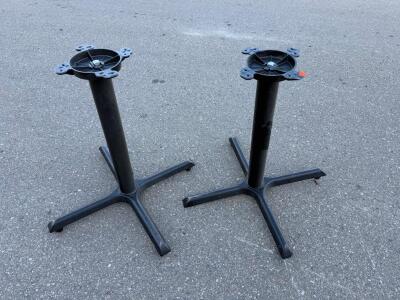 Commercial Cast Iron X-Base Table Bases, 28.5" Height, 22"x22" Footprint, Set of 2