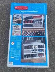 Rubbermaid Shoe/Sweater Organizer, Adjustable Dividers, Stackable, 17.75"x12.5"x29", White