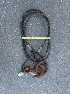 7/8" x 8 ft Wire Rope Sling with Plate Hook, WLL 17,200 lbs