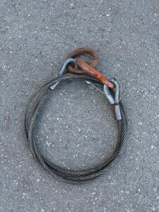 7/8" x 8 ft Wire Rope Sling with Plate Hook, WLL 17,200 lbs
