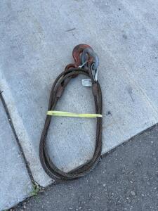 7/8" x 8 ft Wire Rope Sling with Plate Hook, WLL 17,200 lbs
