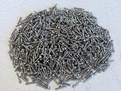Bulk Lot of Stainless Steel Hex Socket Head Cap Screws, Approx. 1" Length, 100+ Pieces