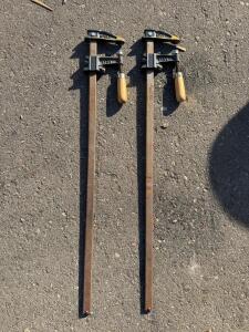 Craftsman 36-Inch Bar Clamps #66768, Heavy Duty Steel, Wood Handles, Vintage USA