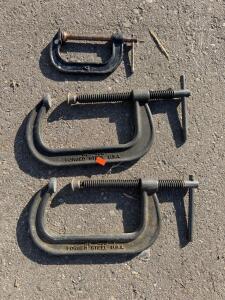 Wilton 406 Forged Steel C-Clamp Set &ndash; 6-1/16" Capacity, 4-1/8" Throat Depth