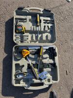 Multi-Purpose Hand Tool Kit with Case: Screwdrivers, Tape, Level, Hammer, Loppers, Adjustable Wrench - 2