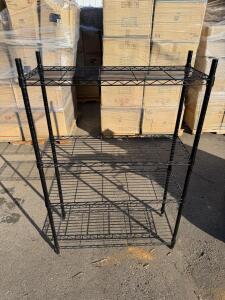 Black 3-Tier Steel Wire Shelving Rack, 36"x14"x48", Adjustable, Heavy Duty Storage Shelf
