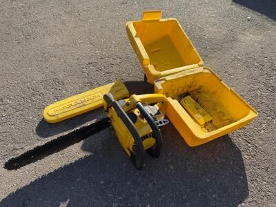 McCulloch MAC 140 Gas Chainsaw, 14" Bar, Automatic Oiling, Case & Bar Cover Included