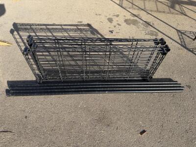 4-Tier Black Wire Shelving Rack System, 36"x18"x54", 600 lb Capacity