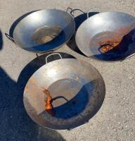 24" Carbon Steel Wok with Riveted Handles, Round Bottom - 2