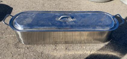 Stainless Steel Fish Poacher with Lid and Insert, Approx. 20.5" x 6.13" x 5"