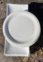 Modern White Ceramic Dinnerware Set &ndash; 9 Pieces Including Round and Square Trays - 2