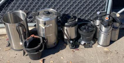 Curtis Commercial Coffee Brewers with Airpots, Brew Baskets, Hot Water Faucet, Stainless Steel