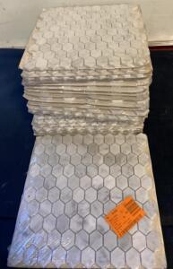 SL605 Hexagon Marble Mosaic Tile Sheets, Polished Finish, 10.875" x 11.625" Sheets