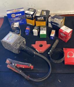 Automotive Tool & Parts Lot &ndash; 135A Battery Load Tester, Wix/NAPA Filters, Ignition & Shop Tools