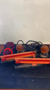 Trailer Light & Marker Kit with Wiring Harness, Reflectors, Brackets, Ground Stakes, Red/Amber Lenses
