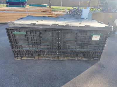 90" x 47" x 38" Collapsible Bulk Plastic Container, 1,000 lb Capacity, Black