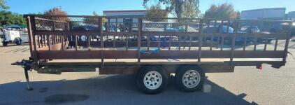 Dual Axle 16 ft Utility Trailer, High Sides, Steel Deck, 7,000 lb GVWR, Idaho