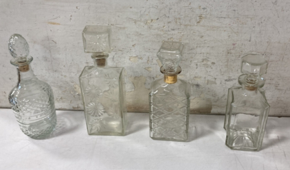 (4) Vintage Whiskey Decanters