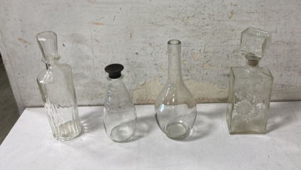 (4) Whiskey Decanters