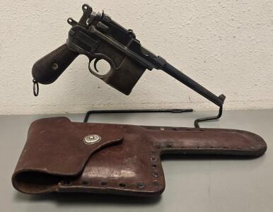 Mauser C96 Semi-Automatic Pistol, 7.63x25mm, Serial 86225, Pre-War, Tangent Sight, Holster, Germany