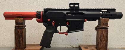 Stag Arms STAG-15 9mm AR Pistol, 5.5" Barrel, Red Buffer Tube, Riser Mount, SN: W-0050734