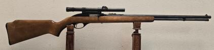 Glenfield Model 60 .22 LR Semi-Auto Rifle, 22" Barrel, Weaver Scope, Hardwood Stock, USA