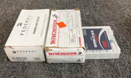 Federal, Winchester, CCI .38 Special Ammunition &ndash; 110 Rounds Mixed Loaded And Unloaded
