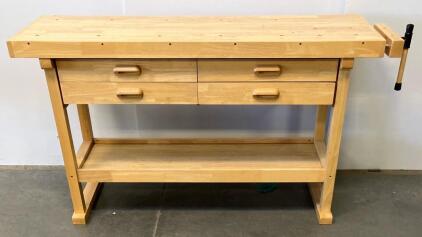 Windsor Design 60" Hardwood Workbench With 4 Drawers And Integrated Vise (Conex6)