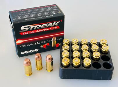 Ammo Inc. Streak .40 S&W 180gr TMC Red Tracer Visual Ammunition &ndash; 20 Rounds, Brass Case, USA Made