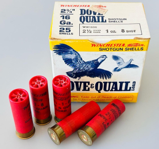 Winchester Western Dove & Quail 16 Gauge 2-3/4" 1oz #8 Shot Shotgun Shells WW16D8 Collectible Box