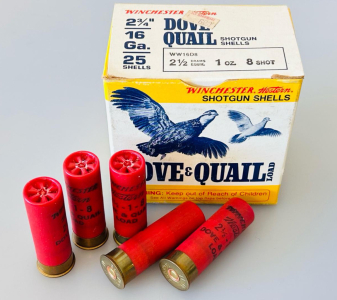 Winchester Western Dove & Quail 16 Gauge 2-3/4" 1oz #8 Shot Shotgun Shells WW16D8 Collectible Box
