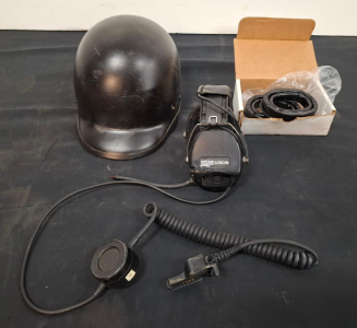 MSA Sordin Supreme Pro Tactical Headset With Mic & German M92 Ballistic Helmet, Ear Seals ( Shelf B)