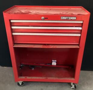 Craftsman 3-Drawer Rolling Tool Cabinet, Red, Steel Construction, Locking Mechanism (Conex 6)