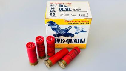 Winchester Western Dove & Quail 16 Gauge 2-3/4" 1oz #8 Shot Shotgun Shells WW16D8 Collectible Box