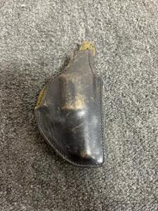 Vintage Bucheimer Model 17 Leather Holster for Colt Revolver, Black, Monrovia CA, Snap Closure
