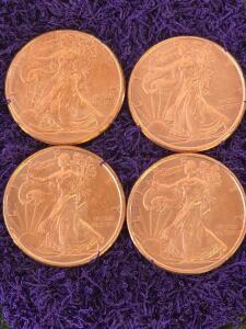 1 oz .999 Fine Copper Round - Walking Liberty Design by Golden State Mint