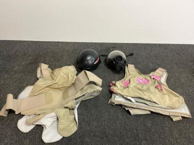 Simunition FX 9003 Helmet, Gas Mask, & Ballistic Training Vests Set &ndash; Full Protective Gear (e)