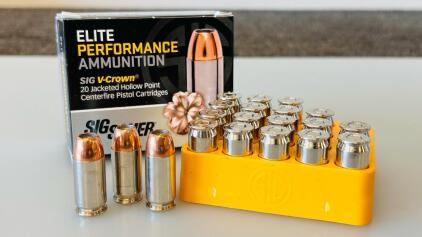 SIG Sauer Elite Performance V-Crown JHP .45 ACP 185gr Ammunition, 20 Rounds