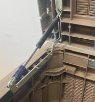 110-Gallon Gray Rattan-Style Plastic Deck Box with Lockable Lid and Hydraulic Hinges - 5