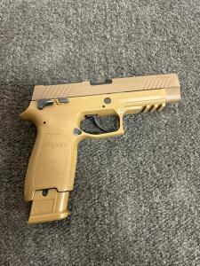 SIG Sauer M17 .177 Cal CO2 Pellet Pistol &ndash; Coyote Tan, 20rd, Metal Slide, Picatinny Rail