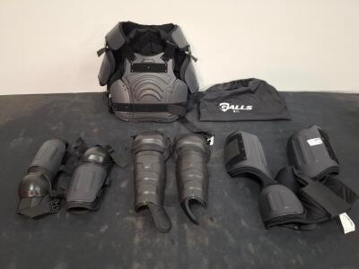 Galls Riot Control Protective Suit, Size M/L, Includes Chest, Back, Shoulder, Arm, and Shin Guards. ( shelf I)