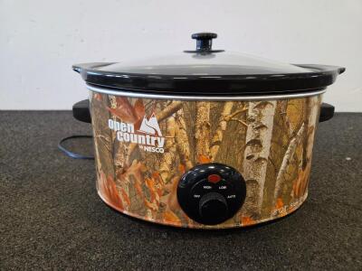 Open Country by Nesco 8 Qt. Camouflage Slow Cooker SC-8017, 380W, Ceramic Pot, Glass Lid (Tested) (Shelf A)