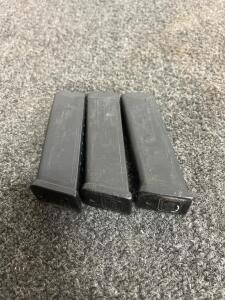 Glock OEM 15-Round .40 S&W Magazines for Glock 22/24/35, Black Polymer, Austria, Set of 3