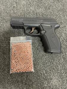 Crosman C11 CO2 BB Pistol .177 Caliber, 18-Round Magazine, Accessory Rail, BB Pack Included
