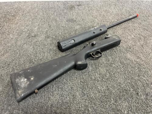 Bolt-Action Spring Airsoft Rifle, VSR-10 Style, Black Polymer, Orange Tip, No Magazine