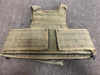 Point Blank Military Tactical Vest Carrier, MOLLE, Olive Drab, Zipper Front, Drag Handle (e)