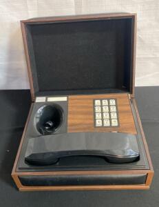 it&rsquo;s Your Call &hellip;.Vintage Deco-Tel Executive Push-Button Telephone w/ Wood Grain Case, Serial 22911491, ( Unable to test )1970s USA