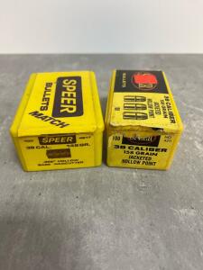 Speer .38 Cal 148gr Match Wadcutter & 158gr Jacketed Hollow Point Reloading Bullets, 100ct, Vintage